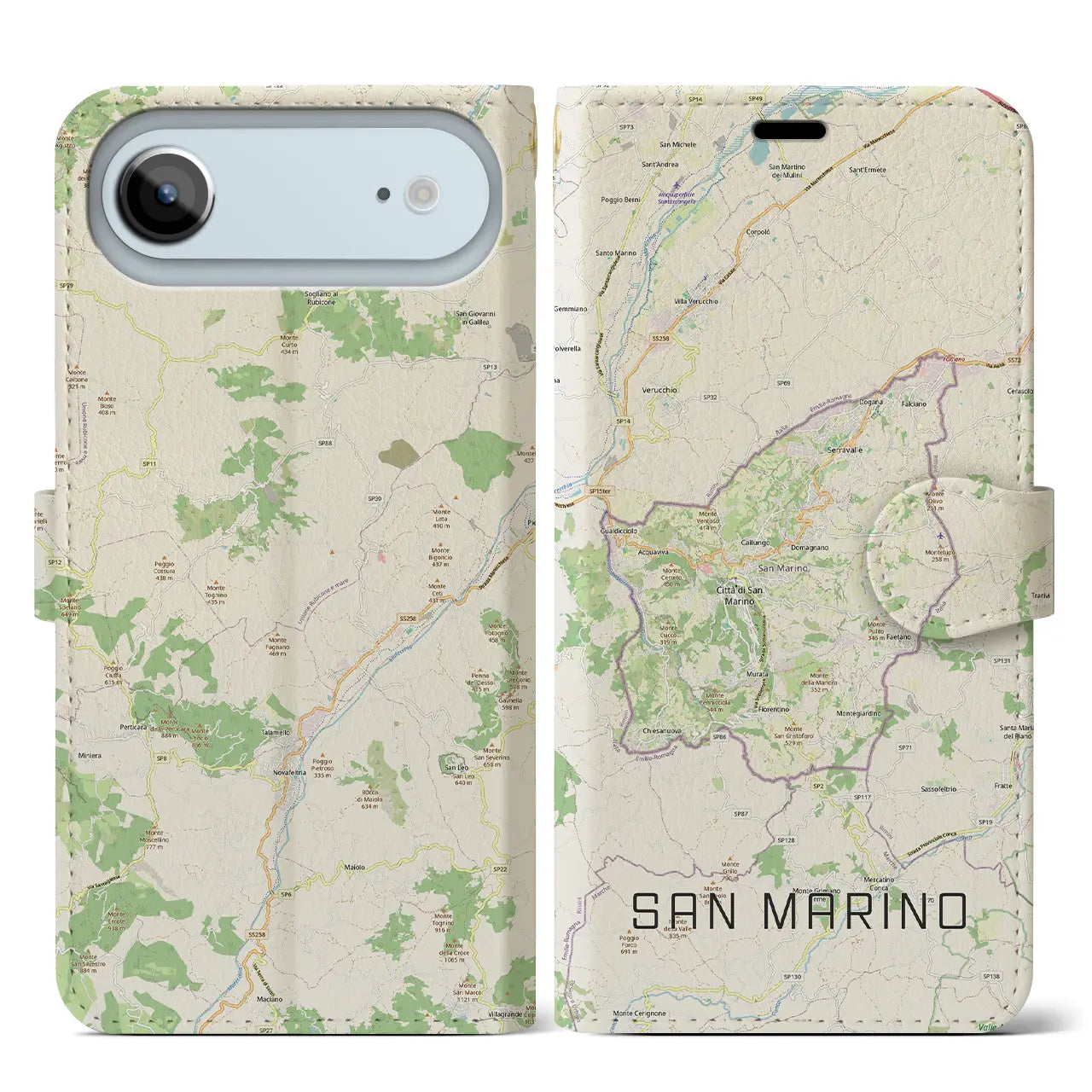 【サンマリノ】地図柄iPhoneケース（手帳タイプ）