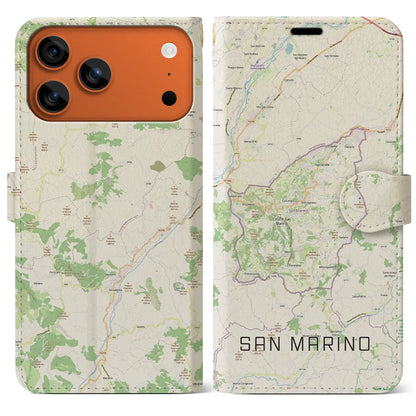 【サンマリノ】地図柄iPhoneケース（手帳タイプ）