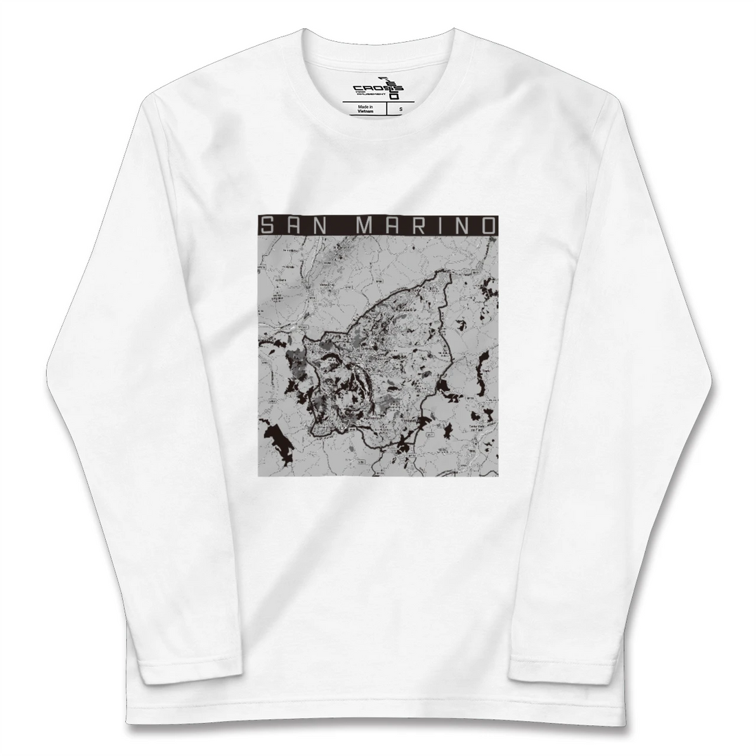 【サンマリノ】地図柄ロングスリーブTシャツ