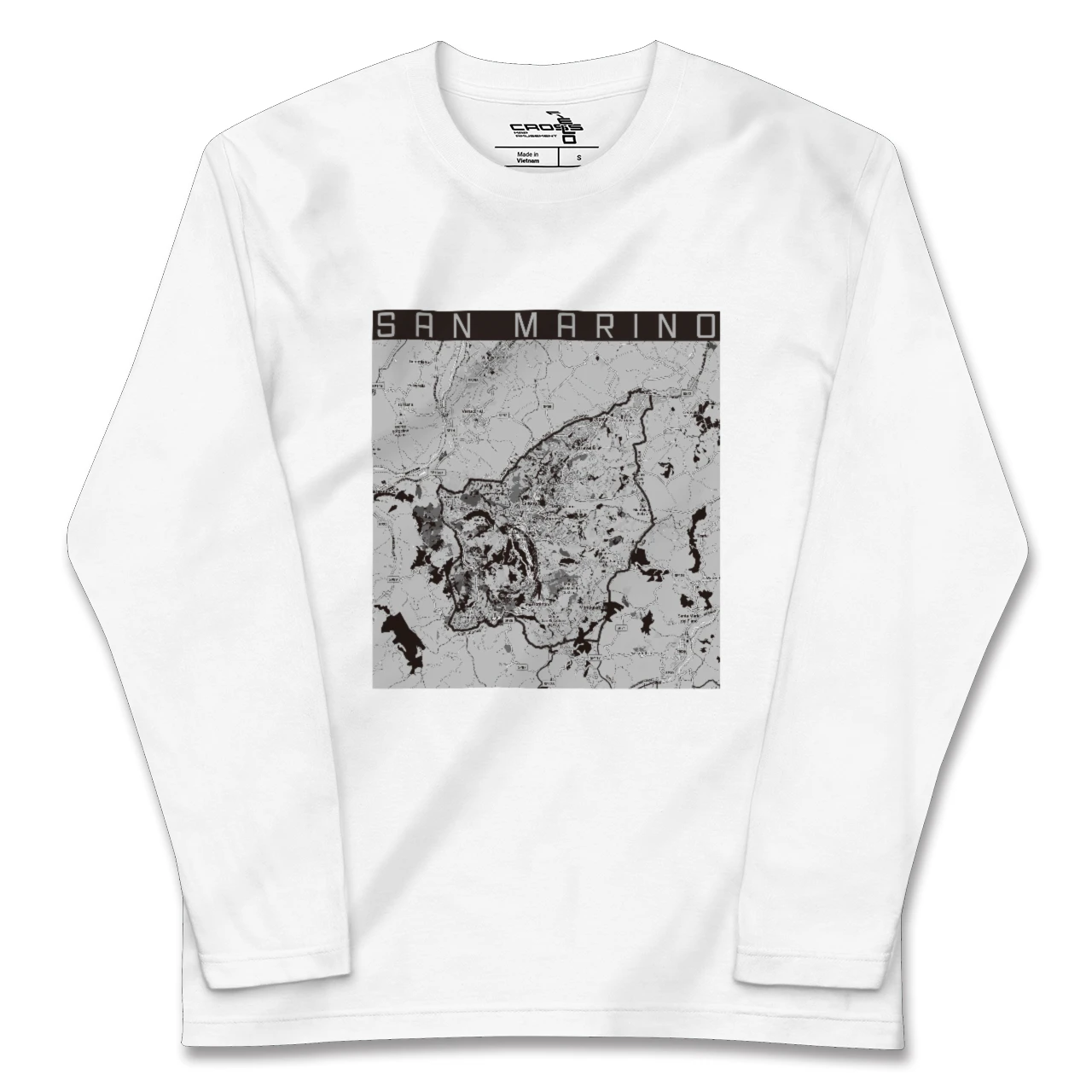 【サンマリノ】地図柄ロングスリーブTシャツ