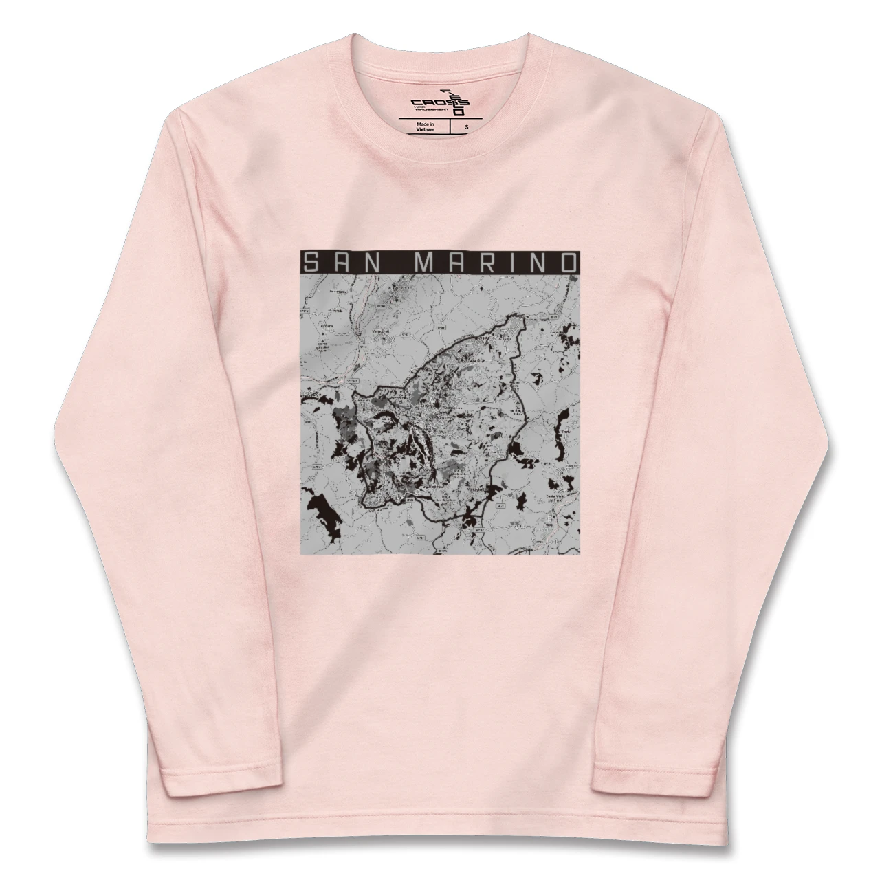 【サンマリノ】地図柄ロングスリーブTシャツ