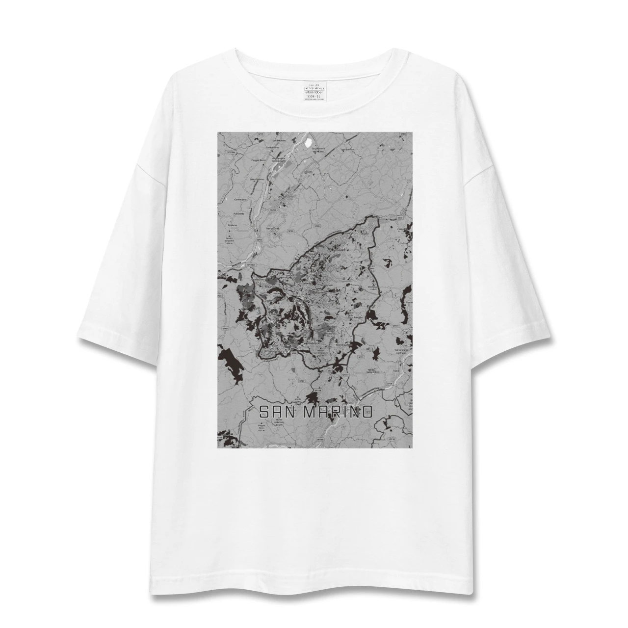 【サンマリノ】地図柄ビッグシルエットTシャツ