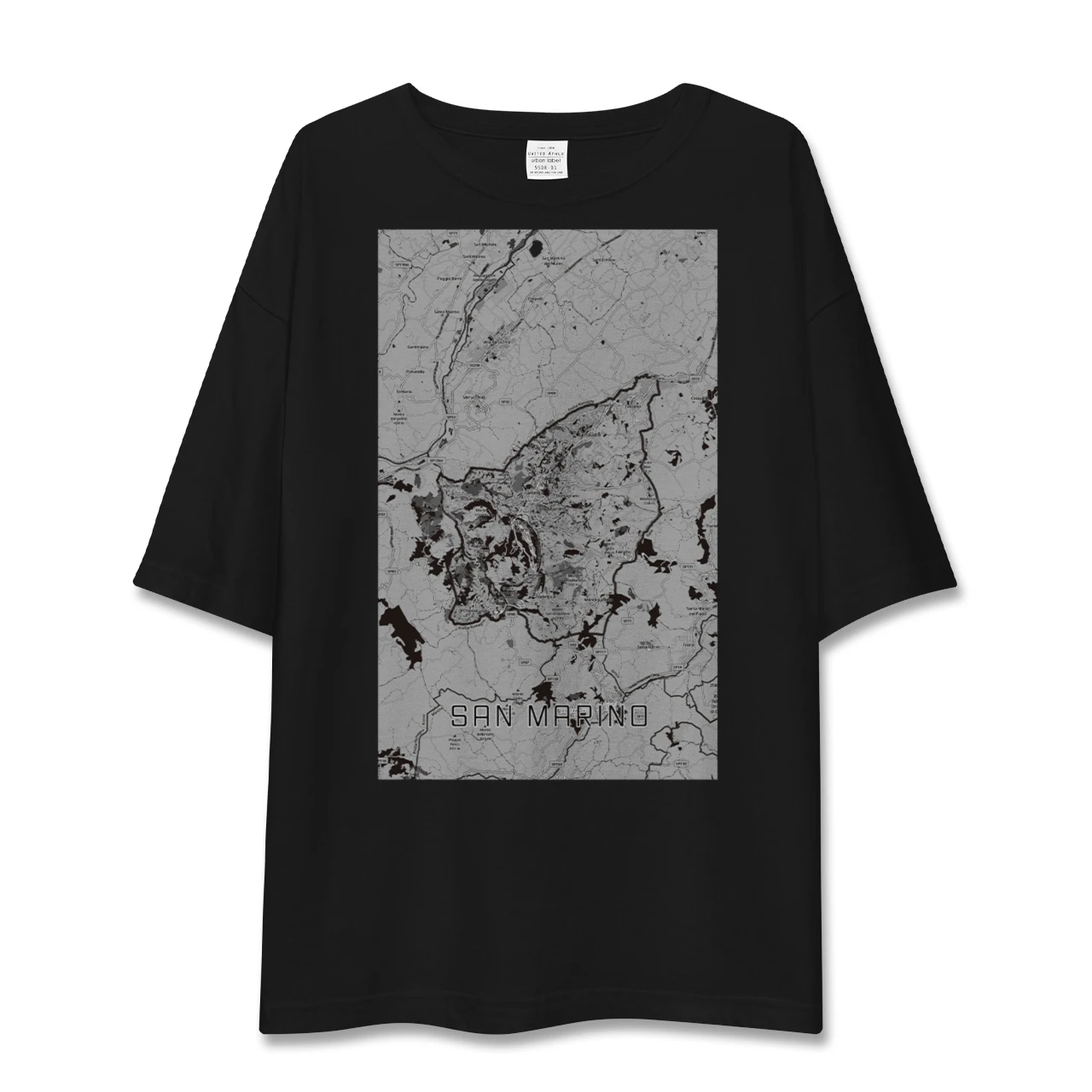 【サンマリノ】地図柄ビッグシルエットTシャツ