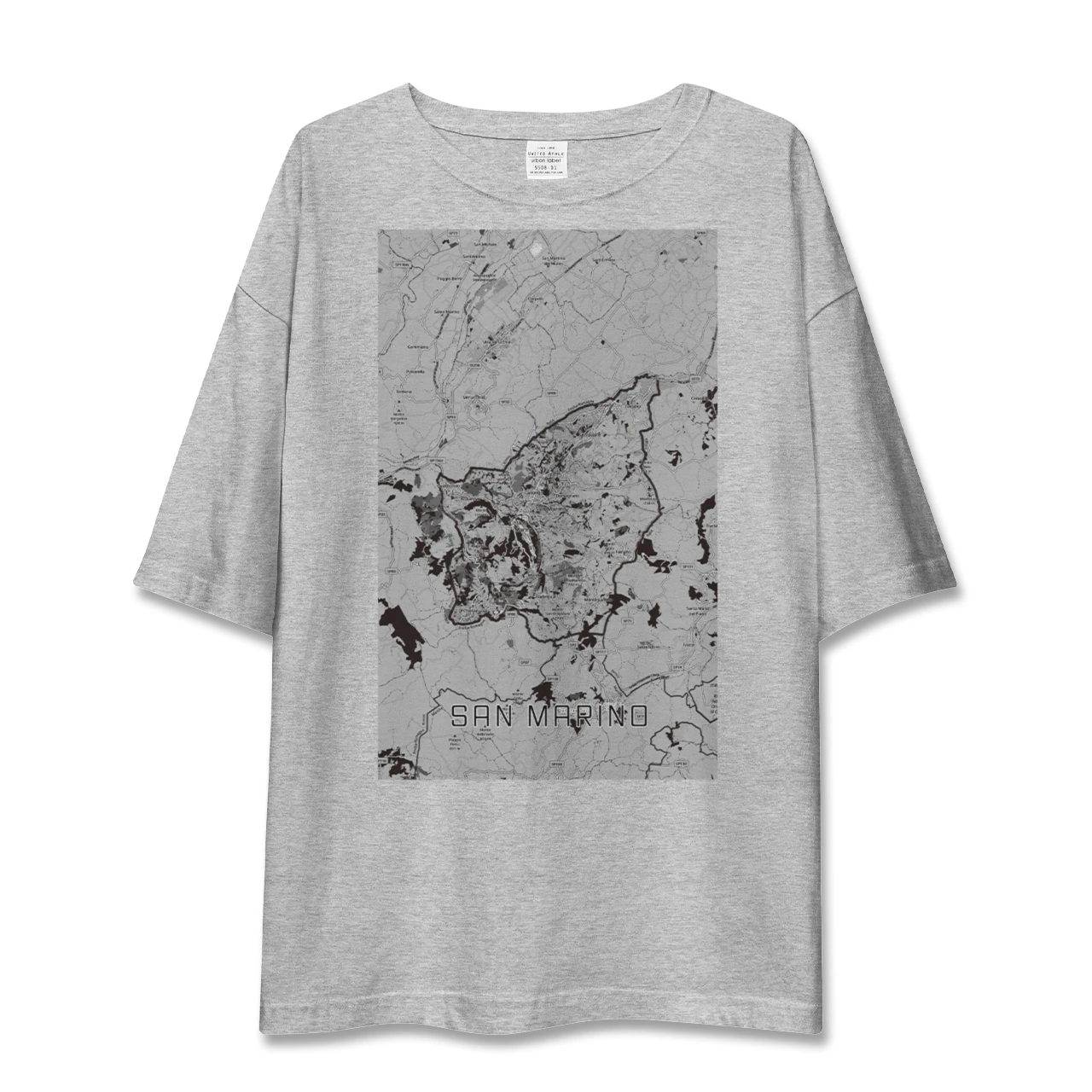 【サンマリノ】地図柄ビッグシルエットTシャツ