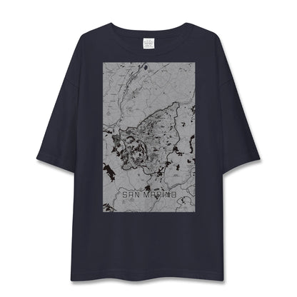 【サンマリノ】地図柄ビッグシルエットTシャツ