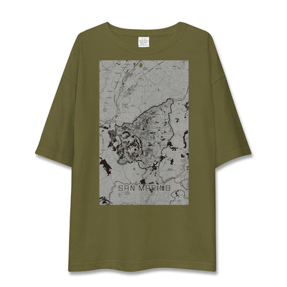 【サンマリノ】地図柄ビッグシルエットTシャツ