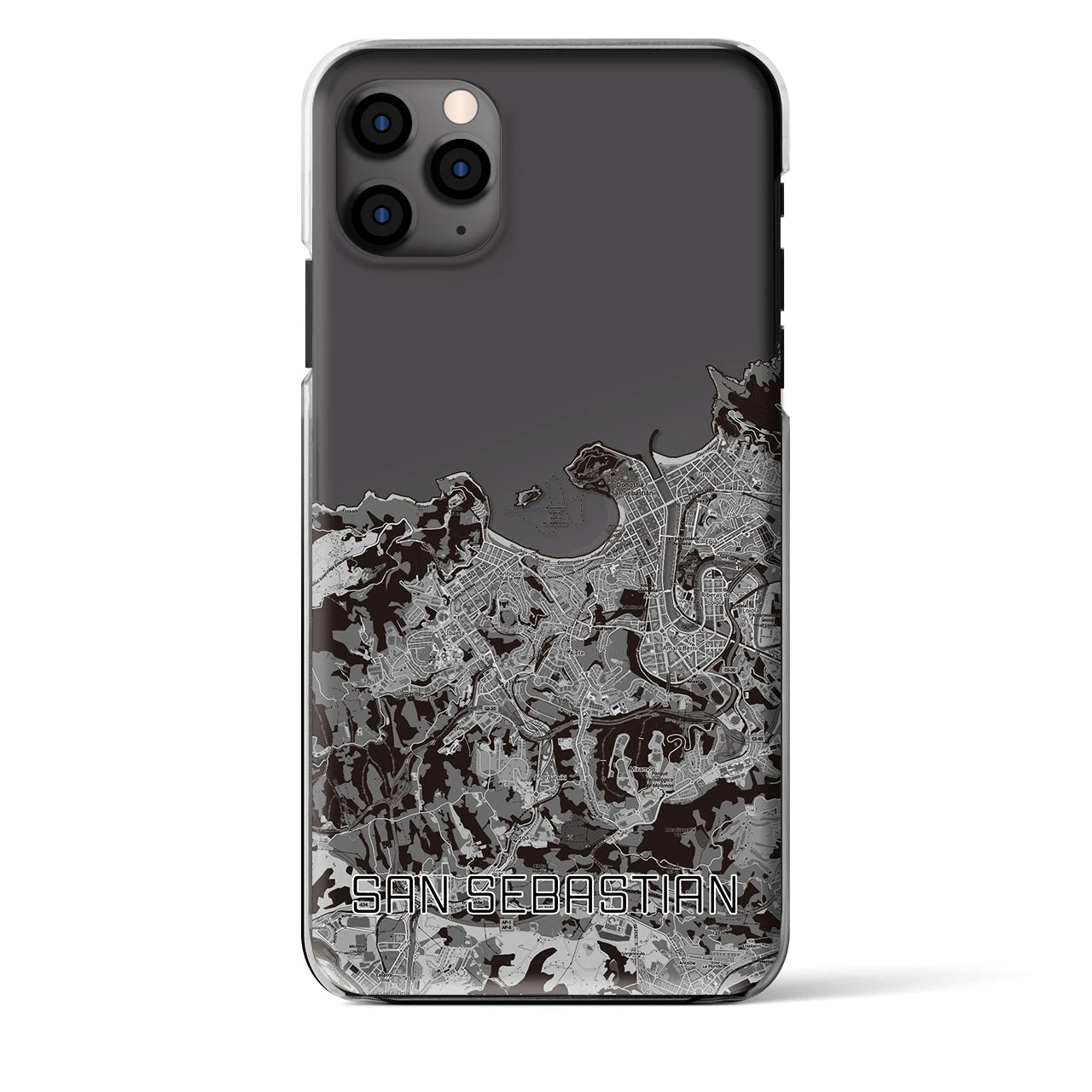 【サン・セバスティアン（スペイン）】地図柄iPhoneケース（クリアタイプ）