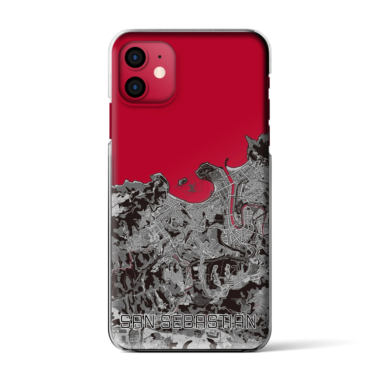 【サン・セバスティアン（スペイン）】地図柄iPhoneケース（クリアタイプ）