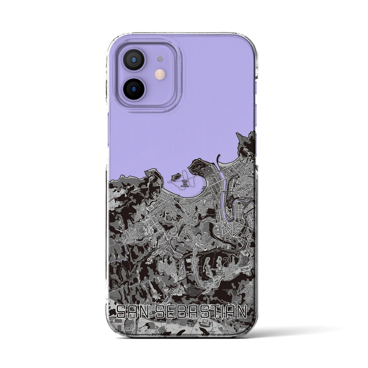 【サン・セバスティアン（スペイン）】地図柄iPhoneケース（クリアタイプ）