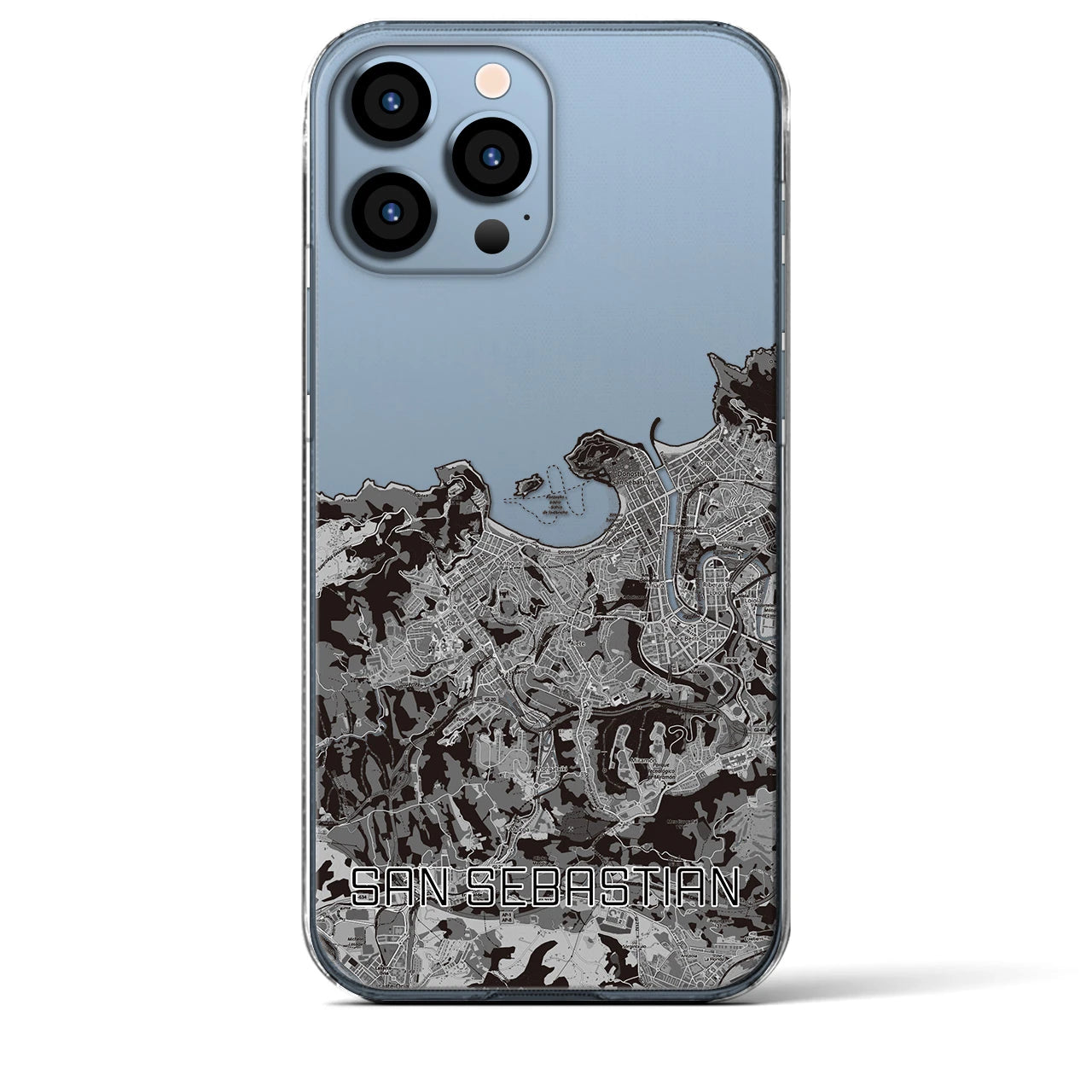 【サン・セバスティアン（スペイン）】地図柄iPhoneケース（クリアタイプ）