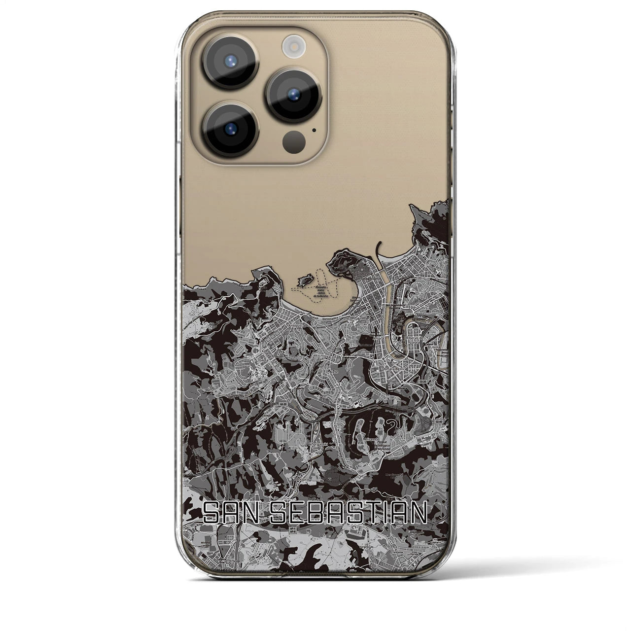【サン・セバスティアン（スペイン）】地図柄iPhoneケース（クリアタイプ）