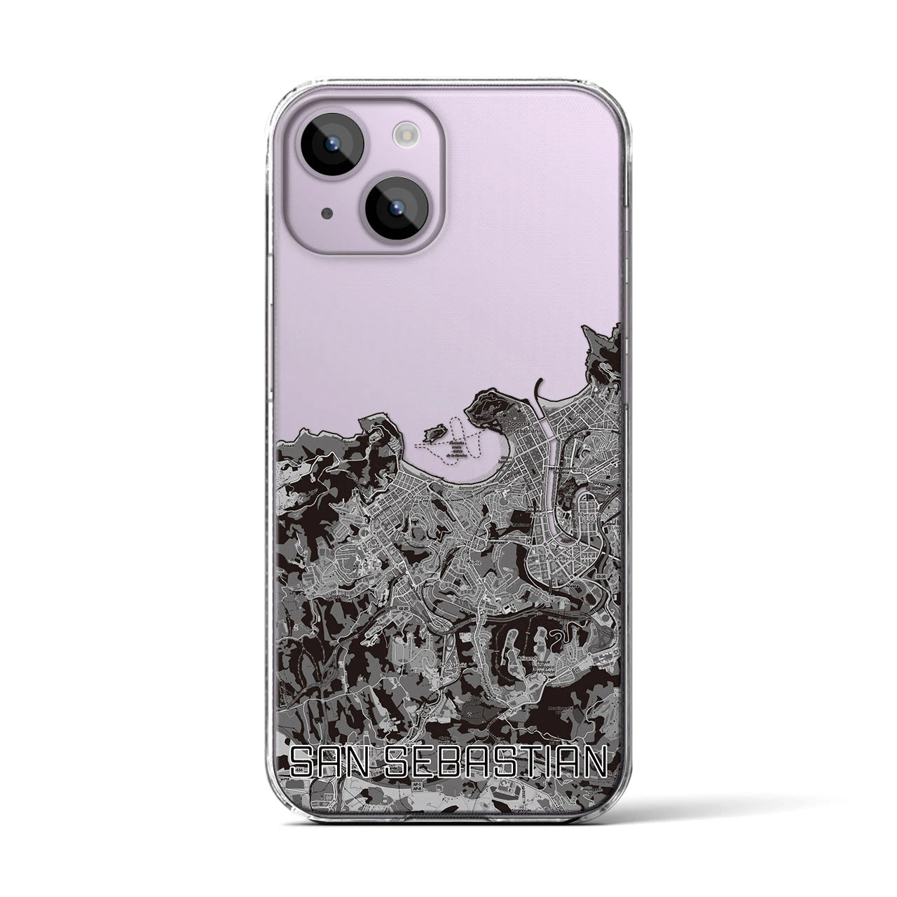 【サン・セバスティアン（スペイン）】地図柄iPhoneケース（クリアタイプ）