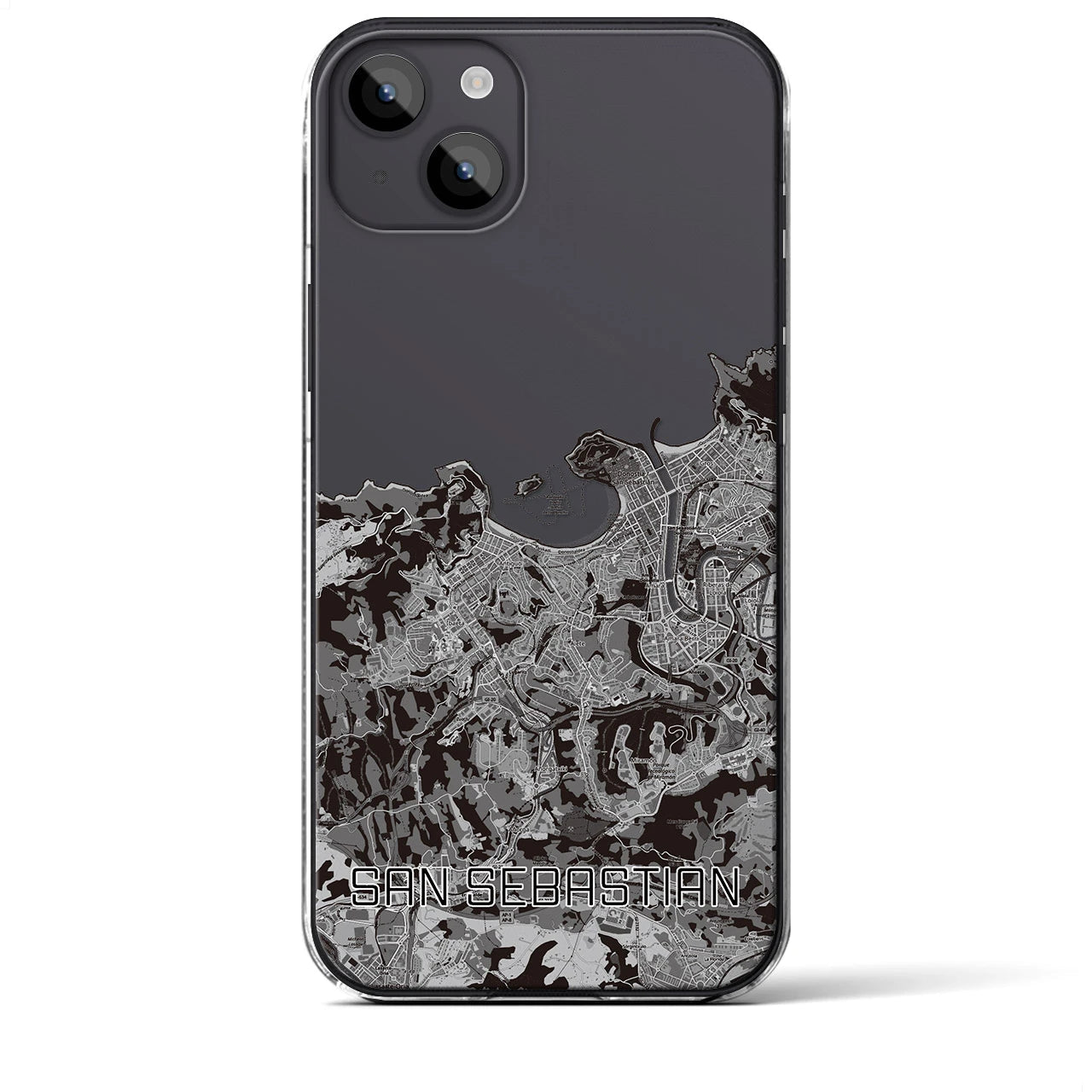 【サン・セバスティアン（スペイン）】地図柄iPhoneケース（クリアタイプ）