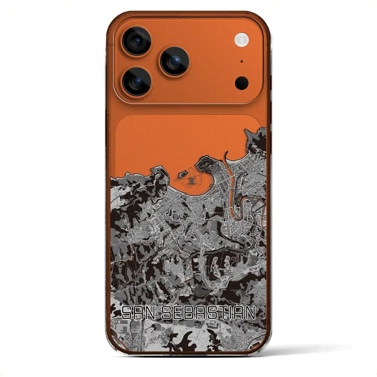 【サン・セバスティアン（スペイン）】地図柄iPhoneケース（クリアタイプ）