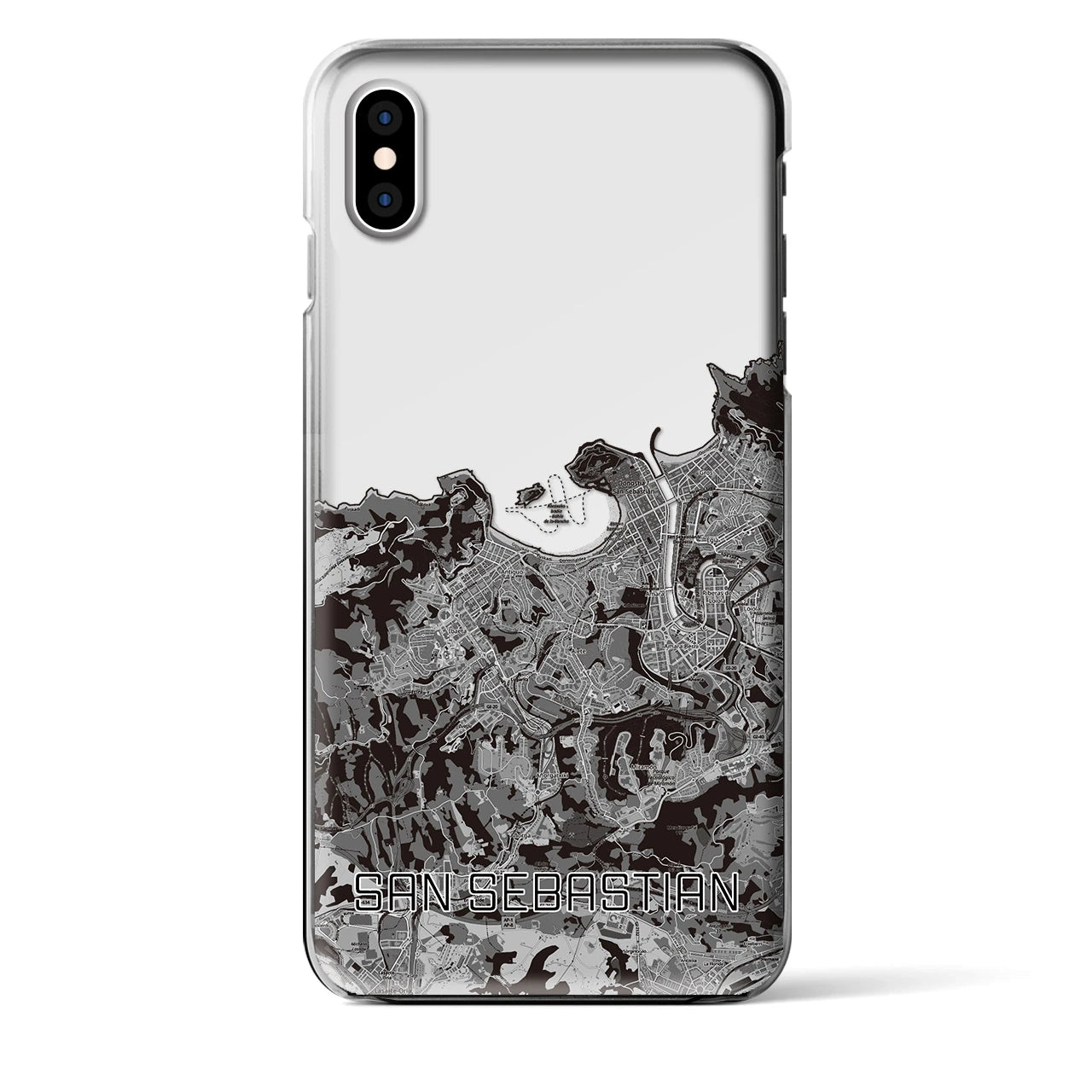 【サン・セバスティアン（スペイン）】地図柄iPhoneケース（クリアタイプ）