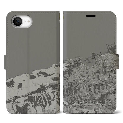 【サン・セバスティアン（スペイン）】地図柄iPhoneケース（手帳タイプ）