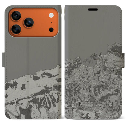 【サン・セバスティアン（スペイン）】地図柄iPhoneケース（手帳タイプ）