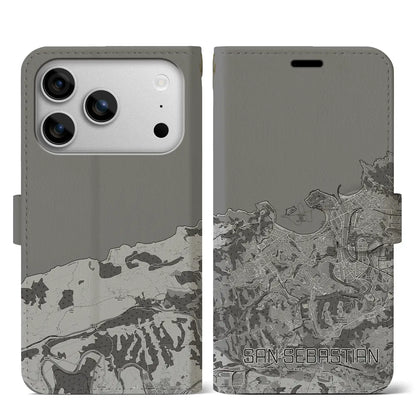 【サン・セバスティアン（スペイン）】地図柄iPhoneケース（手帳タイプ）