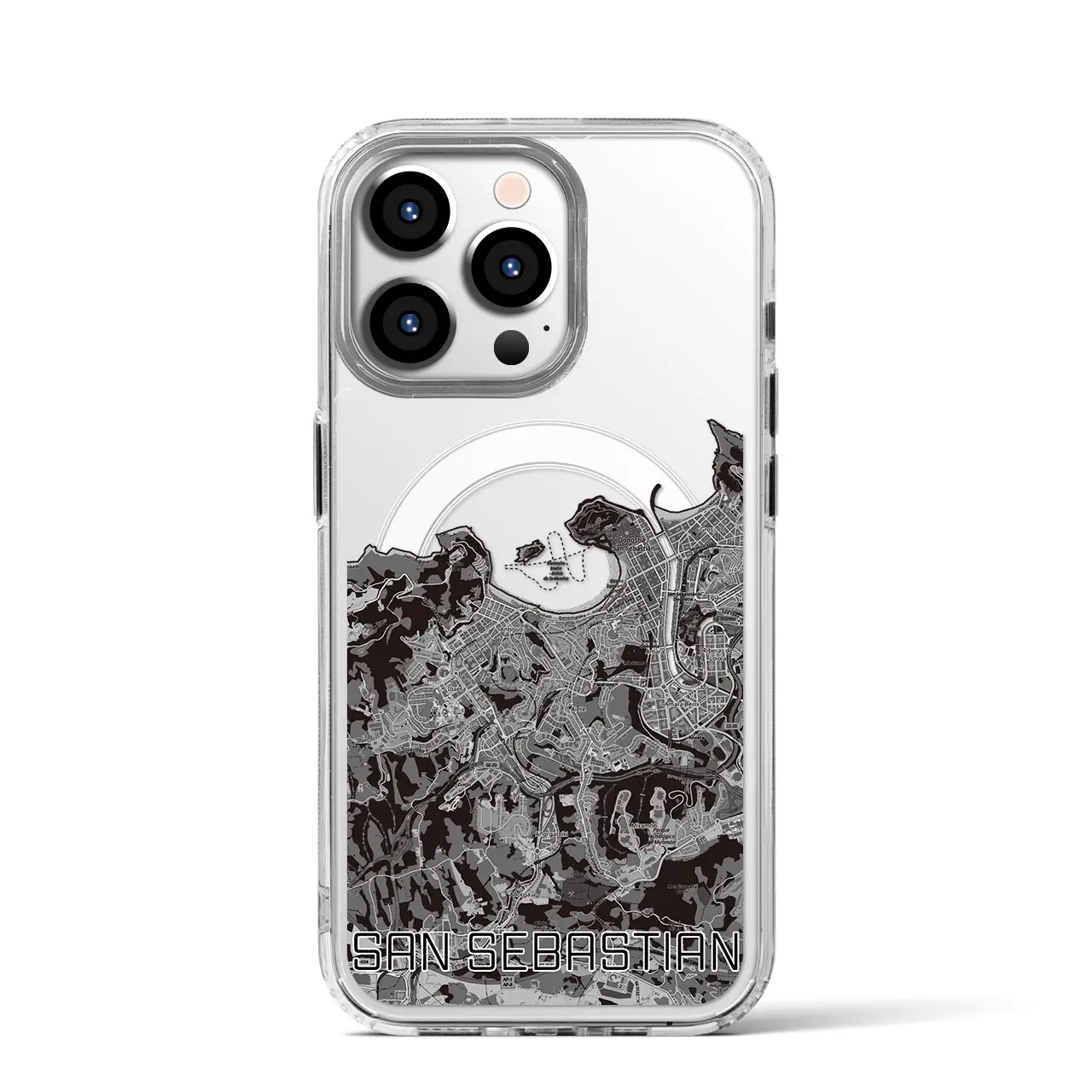 【サン・セバスティアン（スペイン）】地図柄iPhoneケース（MagSafeタイプ）