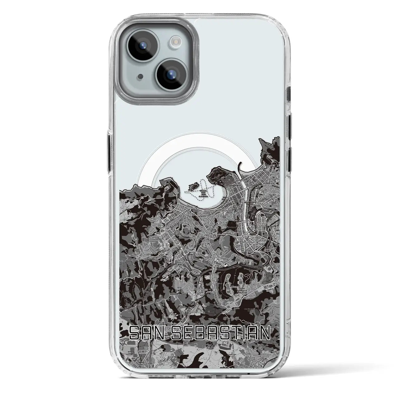 【サン・セバスティアン（スペイン）】地図柄iPhoneケース（MagSafeタイプ）