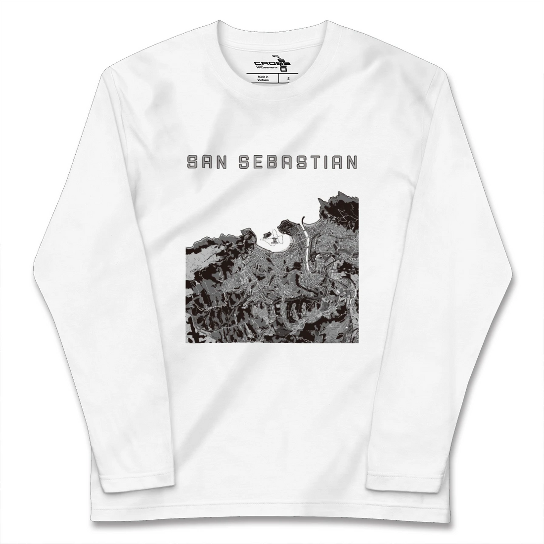 【サン・セバスティアン(スペイン)】地図柄ロングスリーブTシャツ