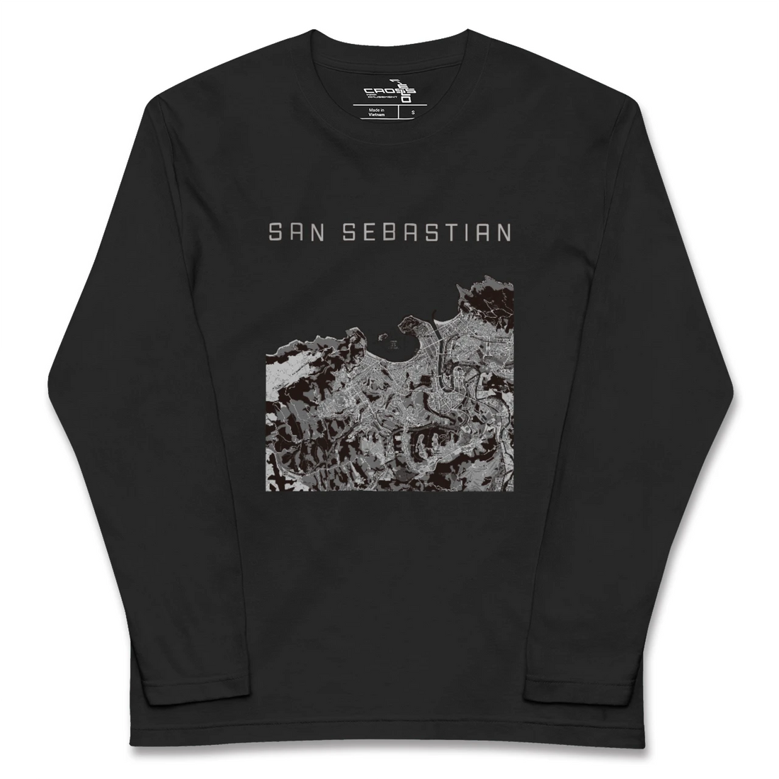 【サン・セバスティアン(スペイン)】地図柄ロングスリーブTシャツ