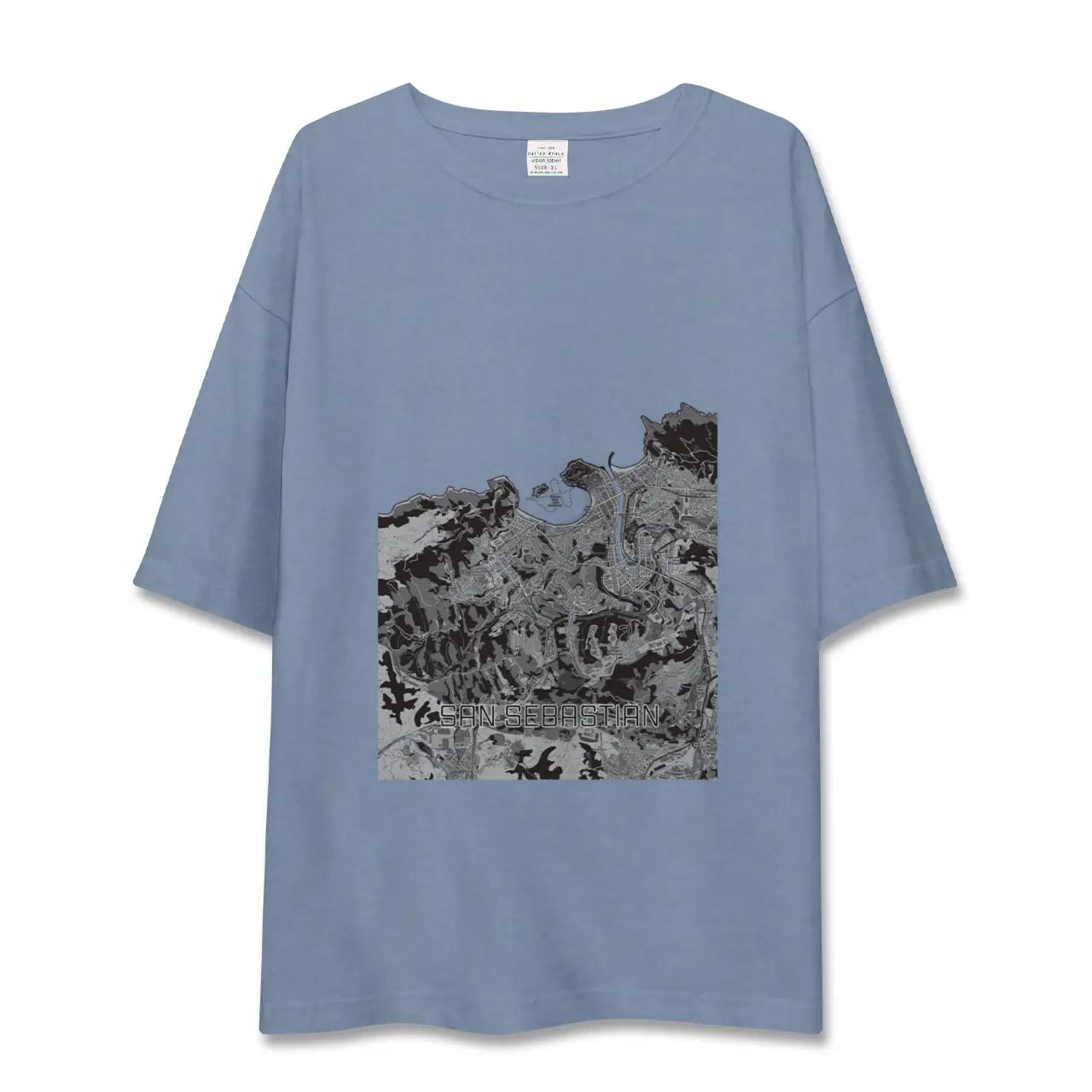 【サン・セバスティアン（スペイン）】地図柄ビッグシルエットTシャツ