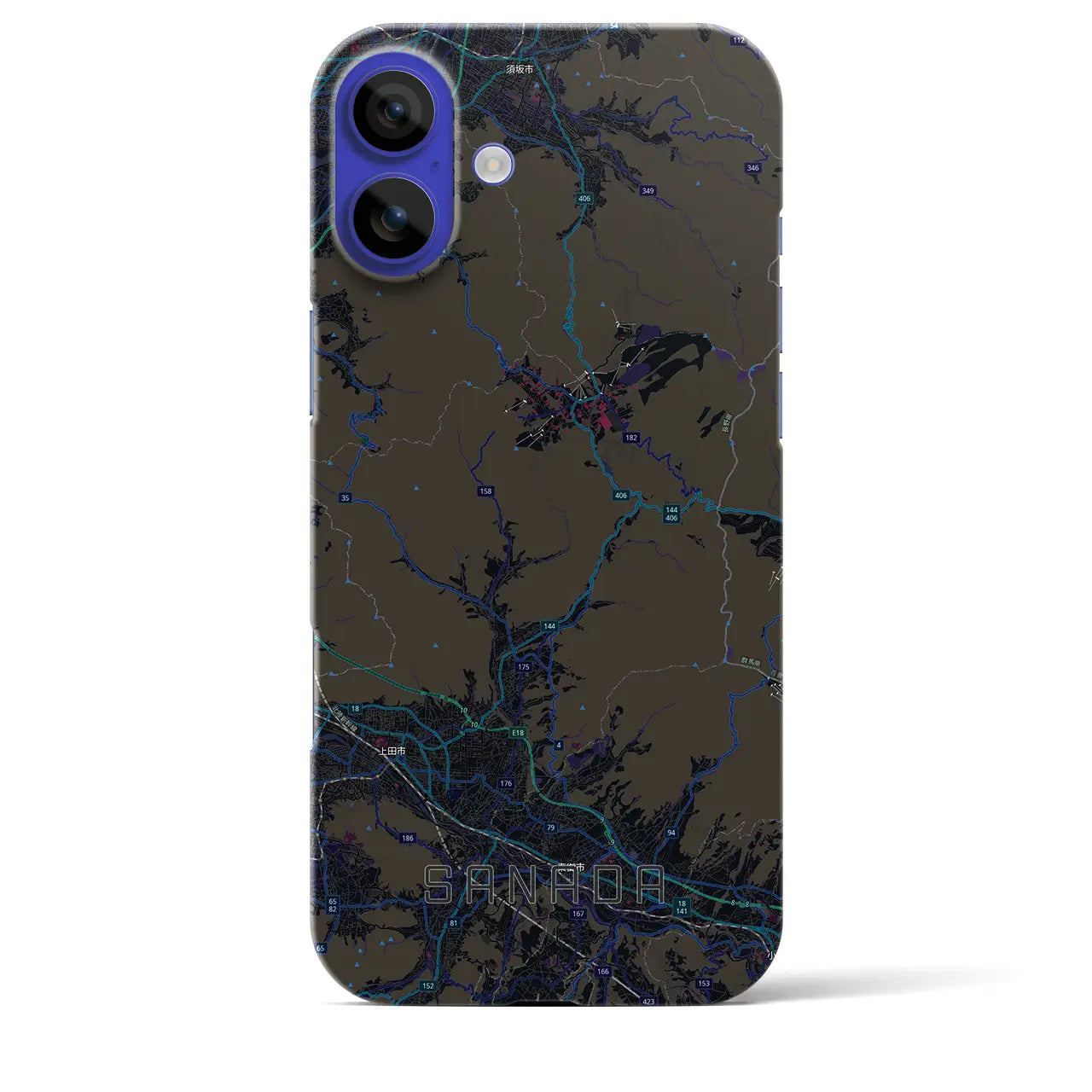 【真田（長野県）】地図柄iPhoneケース（バックカバータイプ）