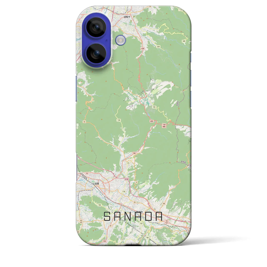 【真田（長野県）】地図柄iPhoneケース（バックカバータイプ）ブラック・iPhone 16 Pro Max 用