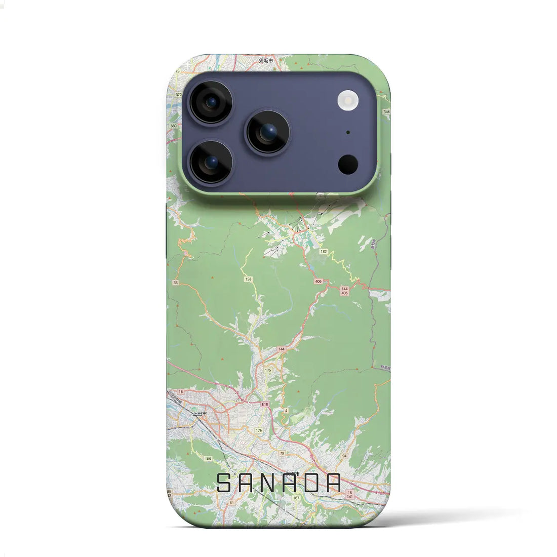 【真田（長野県）】地図柄iPhoneケース（バックカバータイプ）ブラック・iPhone 17 Pro Max 用