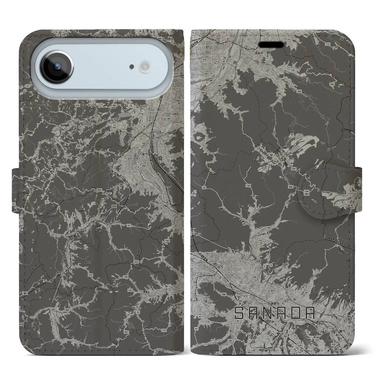 【真田（長野県）】地図柄iPhoneケース（手帳タイプ）