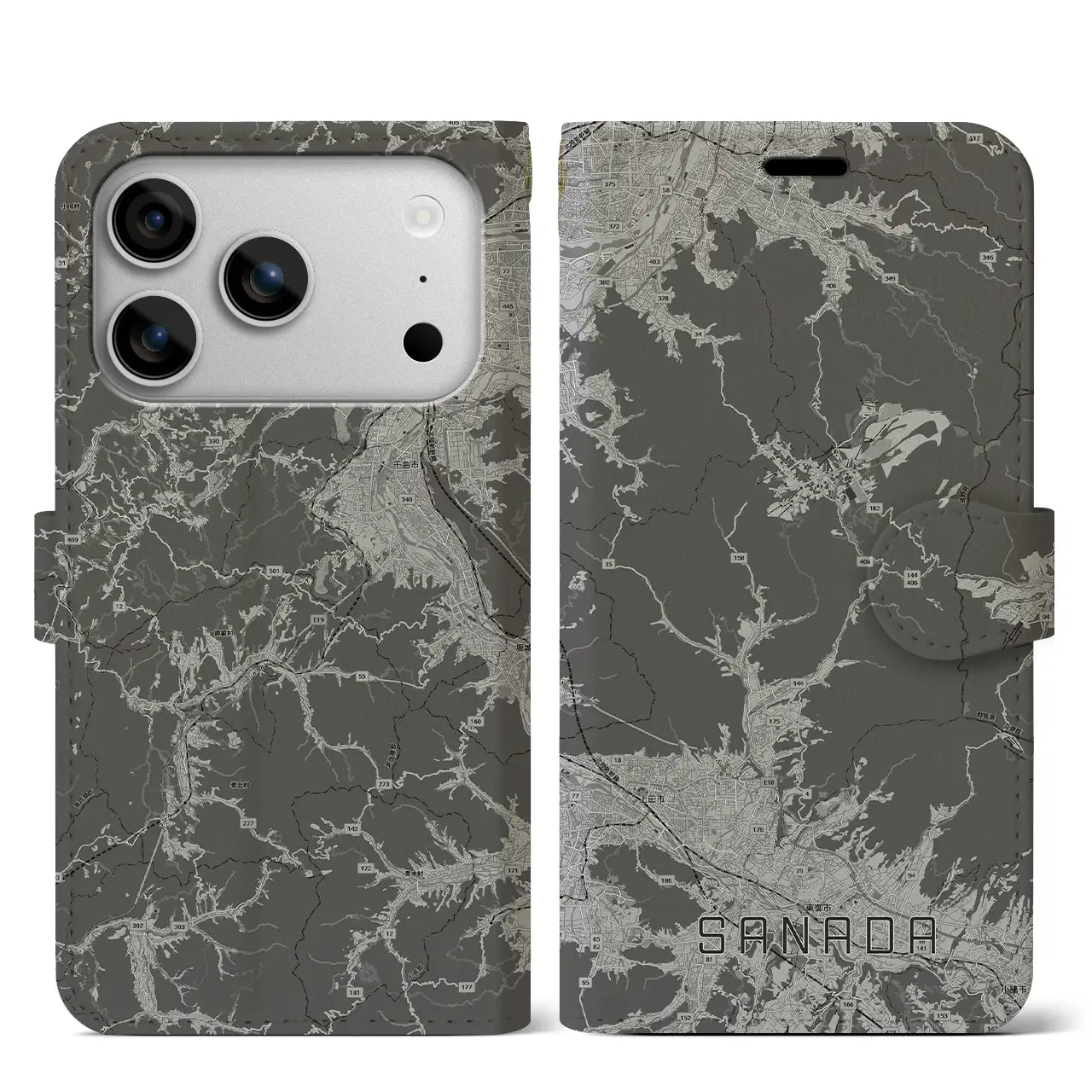 【真田（長野県）】地図柄iPhoneケース（手帳タイプ）