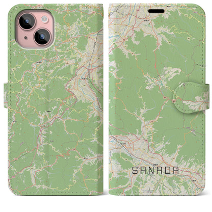 【真田（長野県）】地図柄iPhoneケース（手帳タイプ）