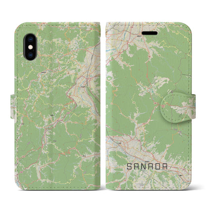 【真田（長野県）】地図柄iPhoneケース（手帳タイプ）