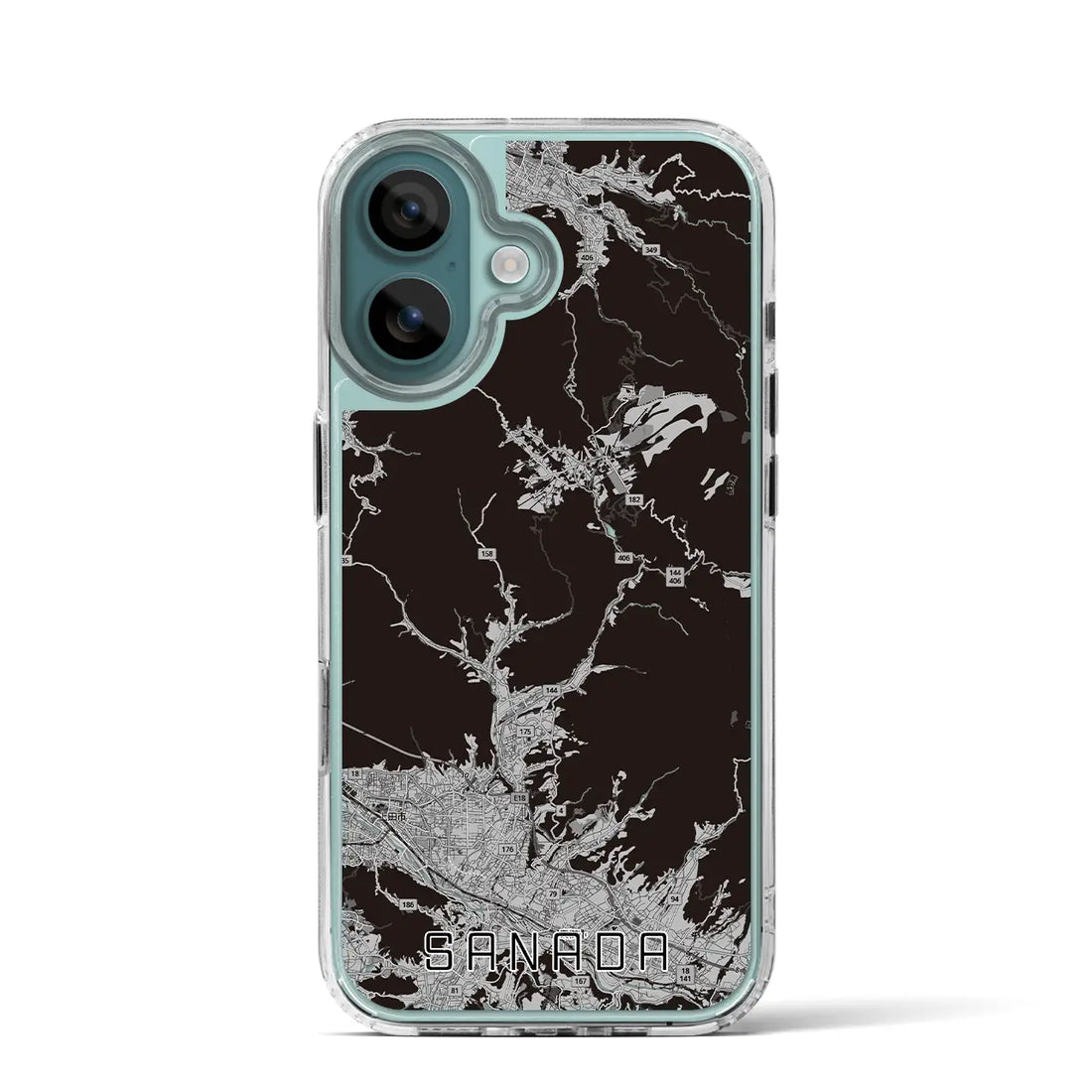 【真田(長野県)】地図柄iPhoneケース(MagSafeタイプ)モノトーン・iPhone 16 Pro 用