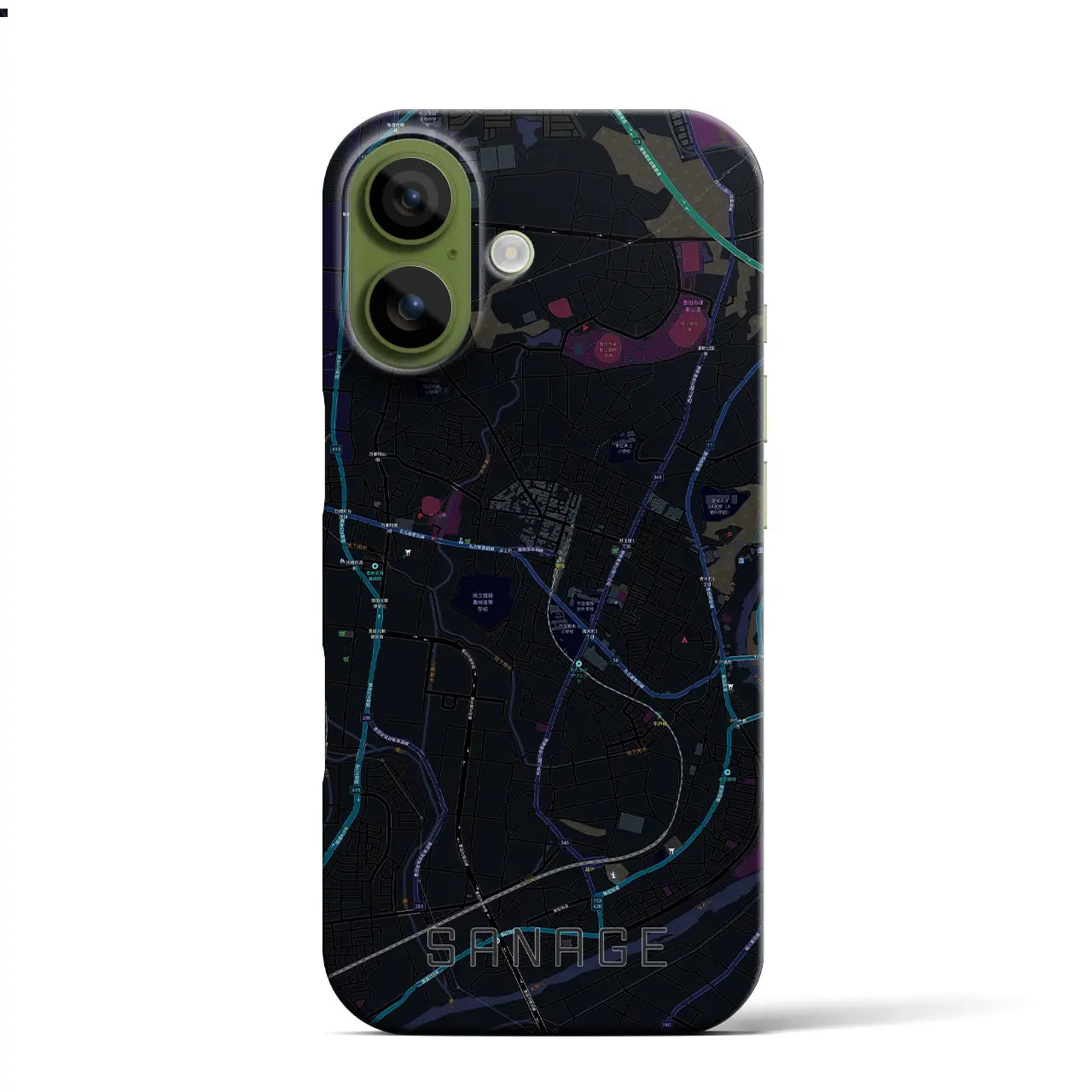 【猿投（愛知県）】地図柄iPhoneケース（バックカバータイプ）