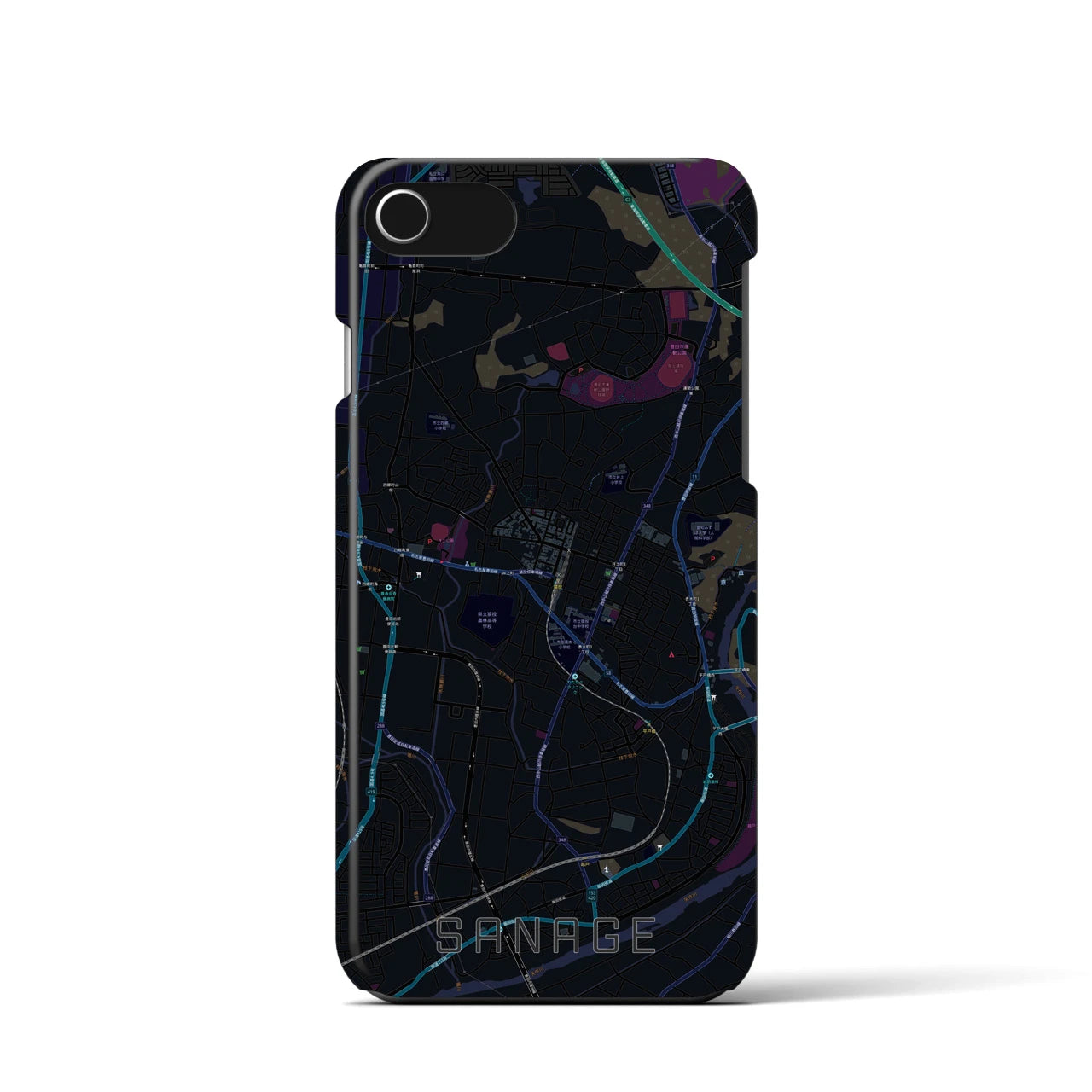 【猿投（愛知県）】地図柄iPhoneケース（バックカバータイプ）