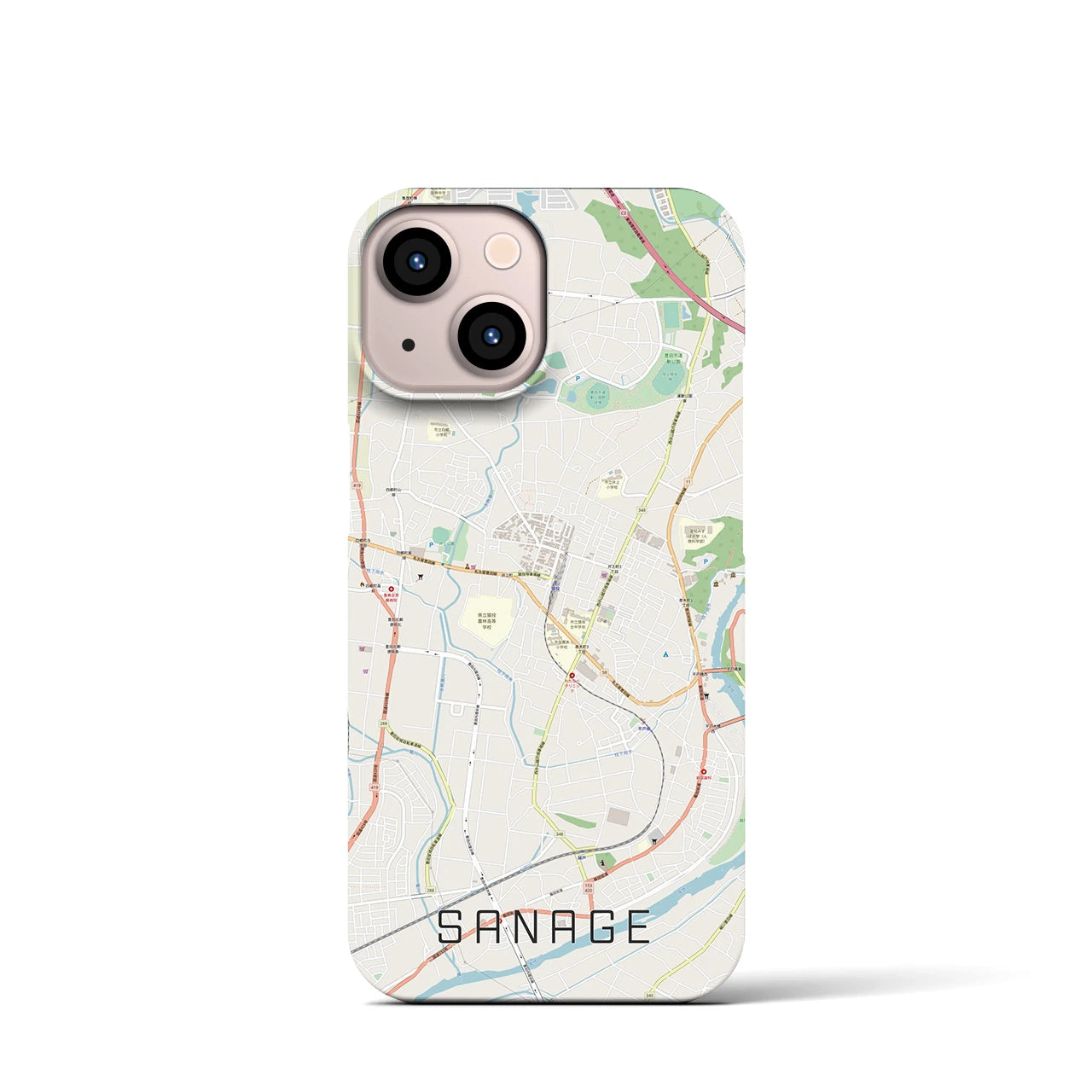 【猿投（愛知県）】地図柄iPhoneケース（バックカバータイプ）