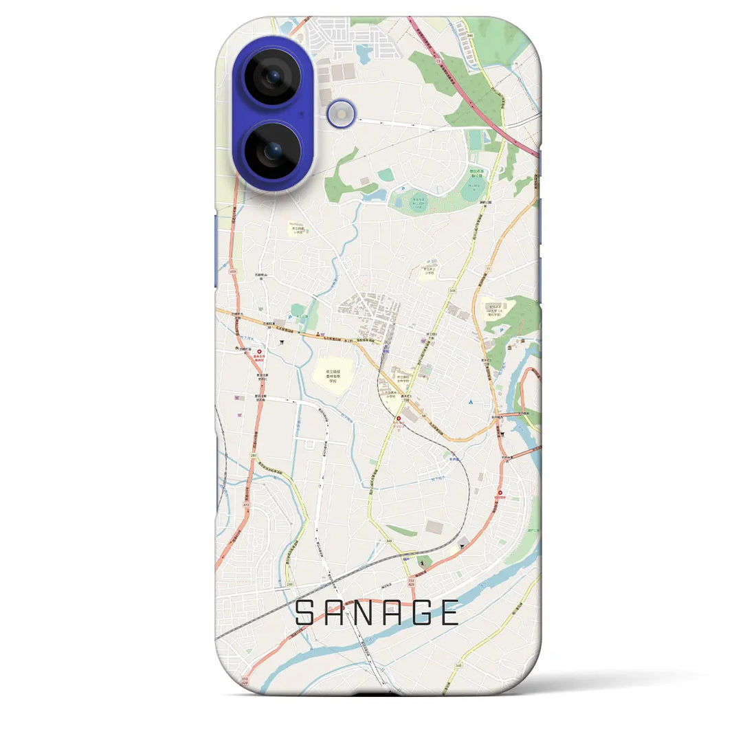 【猿投(愛知県)】地図柄iPhoneケース(バックカバータイプ)ナチュラル・iPhone 16 Pro Max 用
