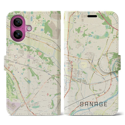 【猿投（愛知県）】地図柄iPhoneケース（手帳タイプ）ナチュラル・iPhone 16 Pro 用