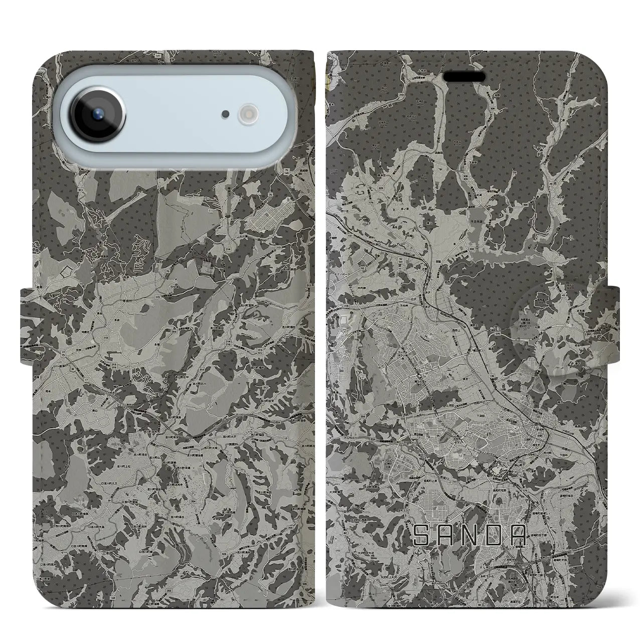 【三田（兵庫県）】地図柄iPhoneケース（手帳タイプ）