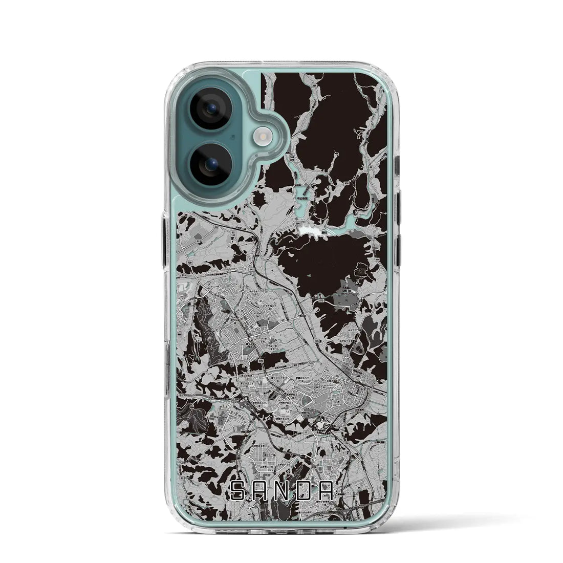 【三田（兵庫県）】地図柄iPhoneケース（MagSafeタイプ）モノトーン・iPhone 16 Pro 用