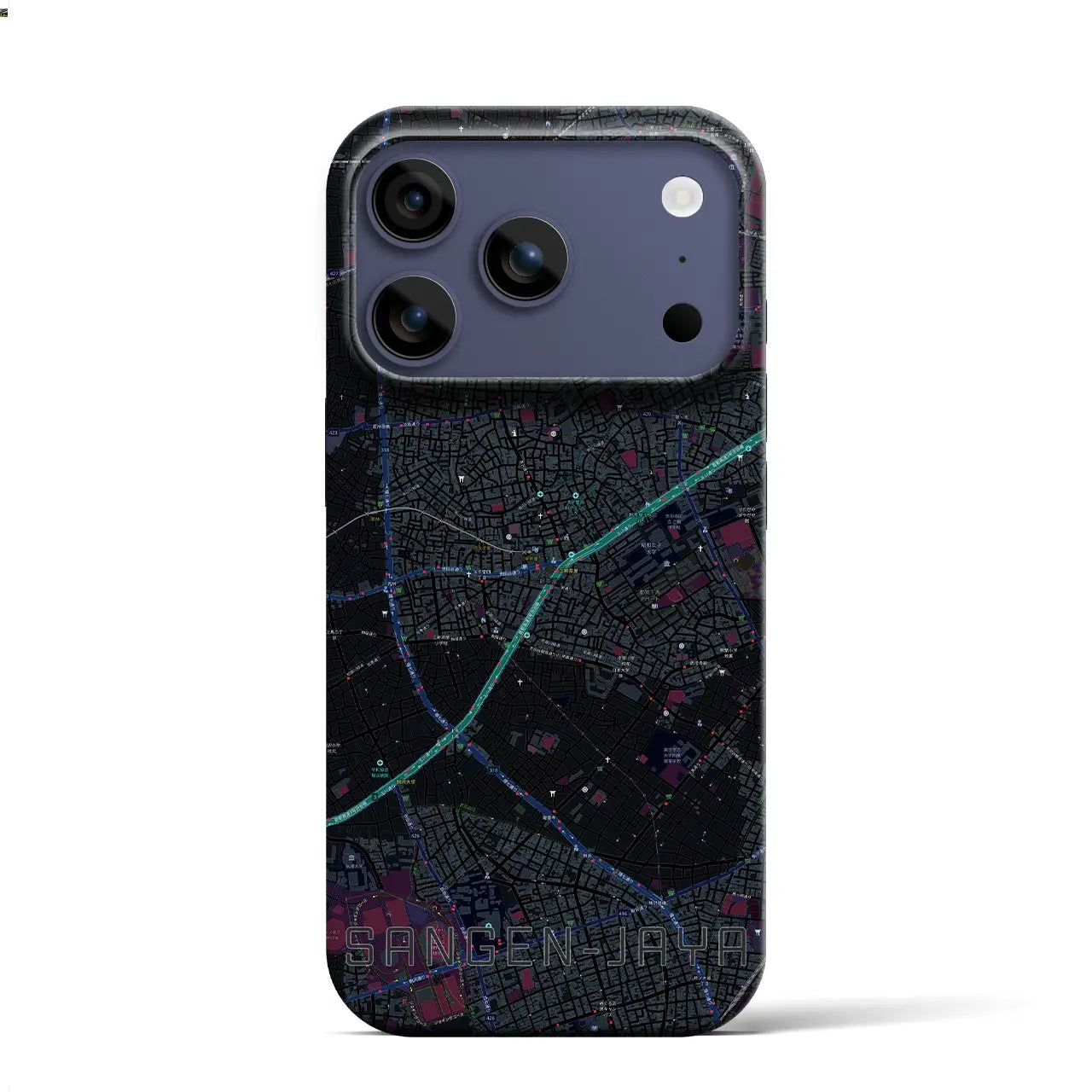 【三軒茶屋（東京都）】地図柄iPhoneケース（バックカバータイプ）