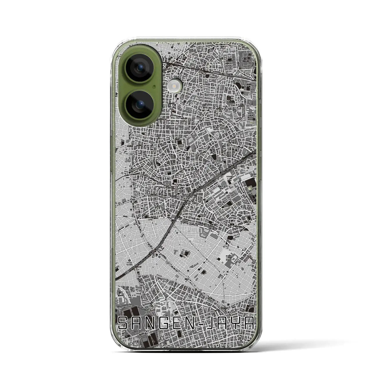 【三軒茶屋（東京都）】地図柄iPhoneケース（クリアタイプ）
