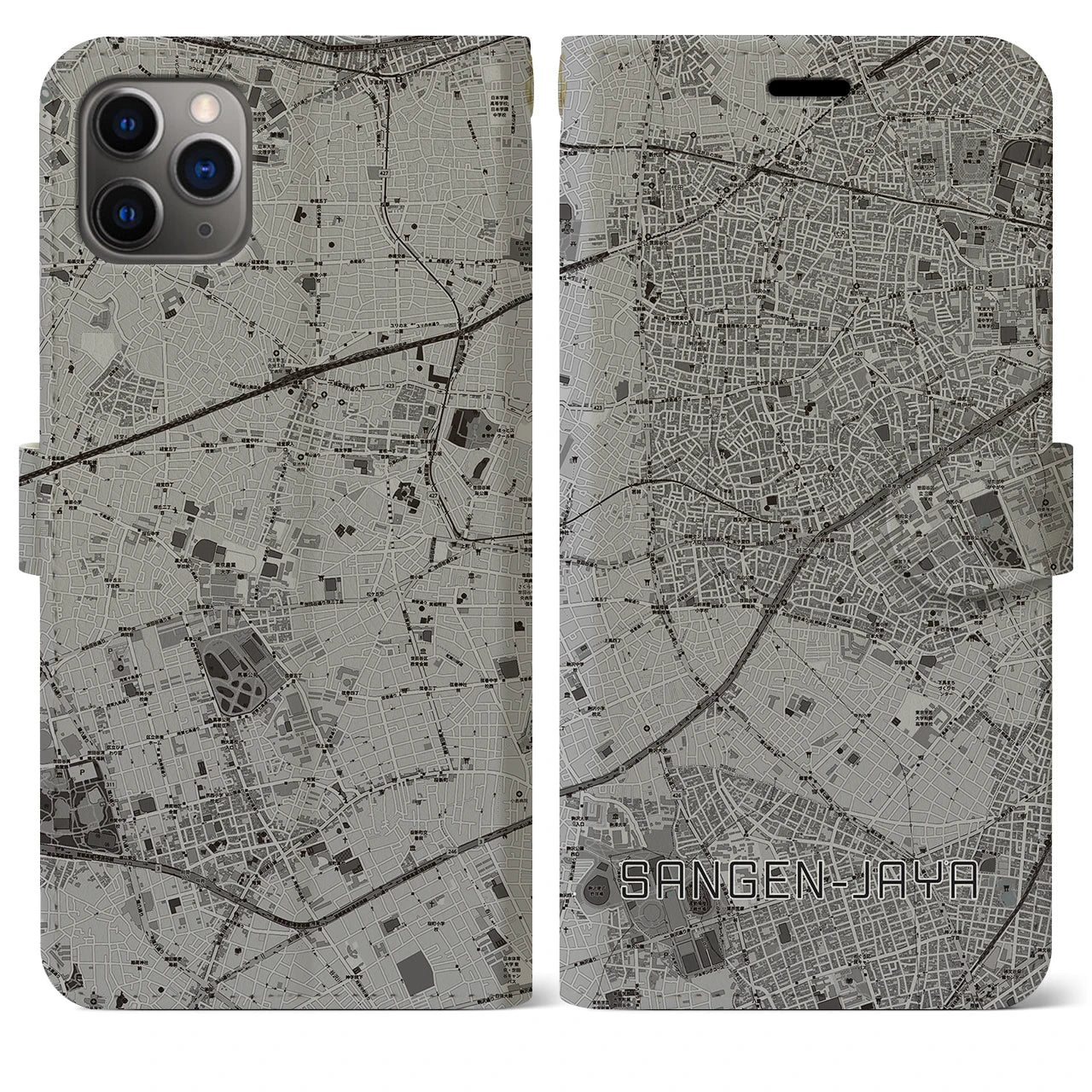【三軒茶屋（東京都）】地図柄iPhoneケース（手帳タイプ）