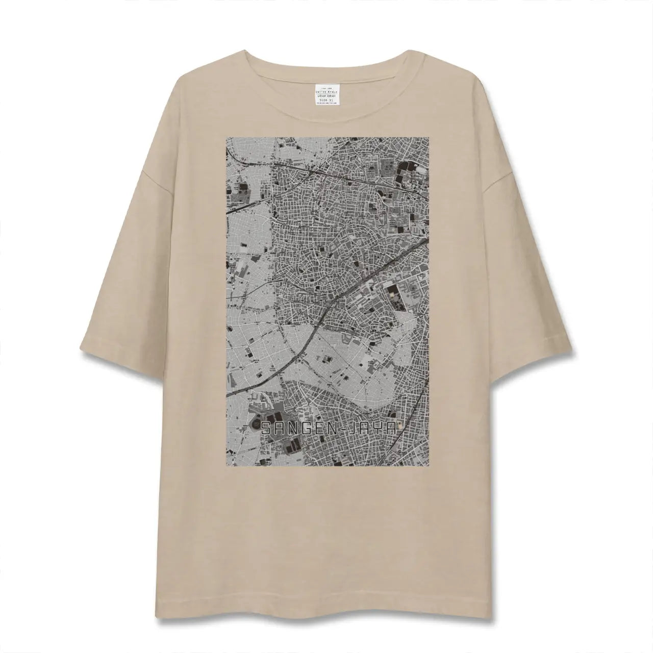 【三軒茶屋（東京都）】地図柄ビッグシルエットTシャツ
