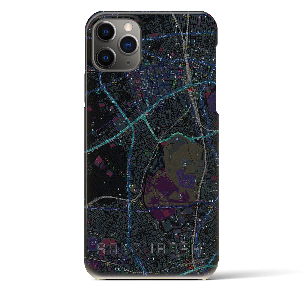 【参宮橋（東京都）】地図柄iPhoneケース（バックカバータイプ）