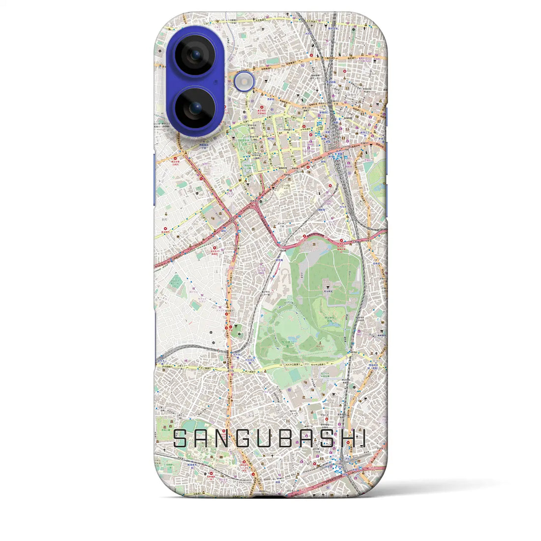 【参宮橋(東京都)】地図柄iPhoneケース(バックカバータイプ)ナチュラル・iPhone 16 Pro Max 用