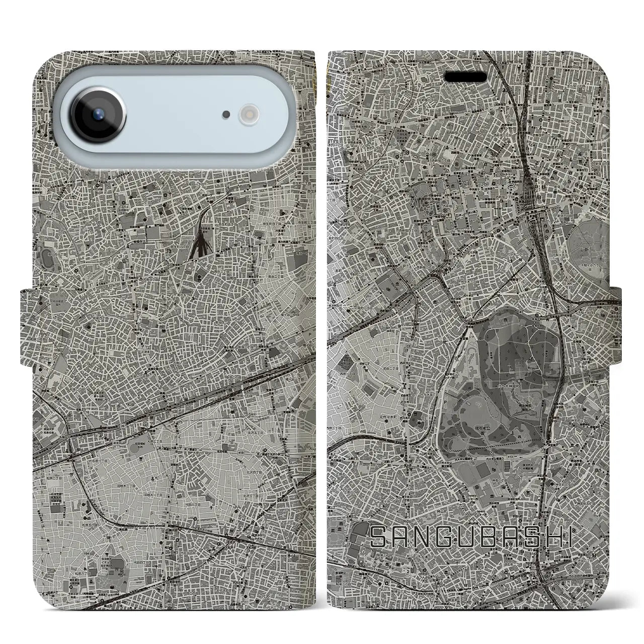 【参宮橋（東京都）】地図柄iPhoneケース（手帳タイプ）