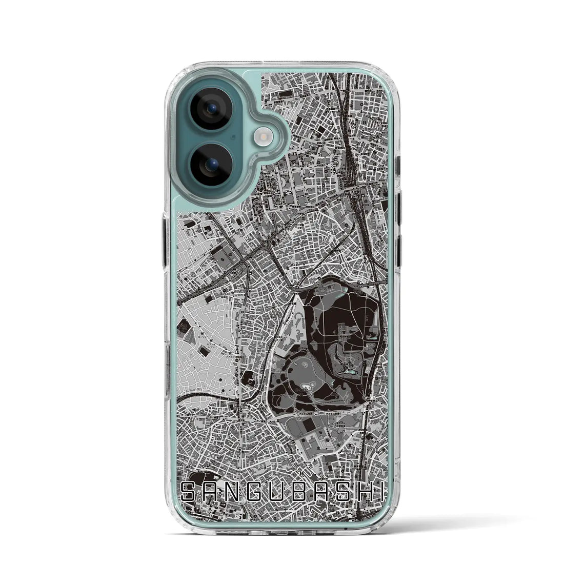 【参宮橋（東京都）】地図柄iPhoneケース（MagSafeタイプ）モノトーン・iPhone 16 Pro 用